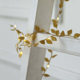 Metallic Gold Leaf String Lights Hanging Vine