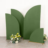 Transform Your Wedding Arch with Matte Olive Green Spandex Backdrop Stand Covers