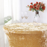 Transform Your Cocktail Area with the Champagne Crushed Velvet Highboy Cocktail Table Cover