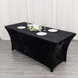 Black Crushed Velvet Fitted Tablecloth