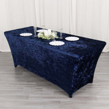 Navy Blue Velvet Spandex Tablecloth